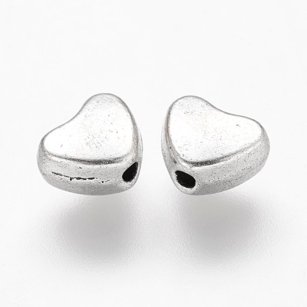 Starostříbrné srdíčko, 6x5x3mm (10ks)