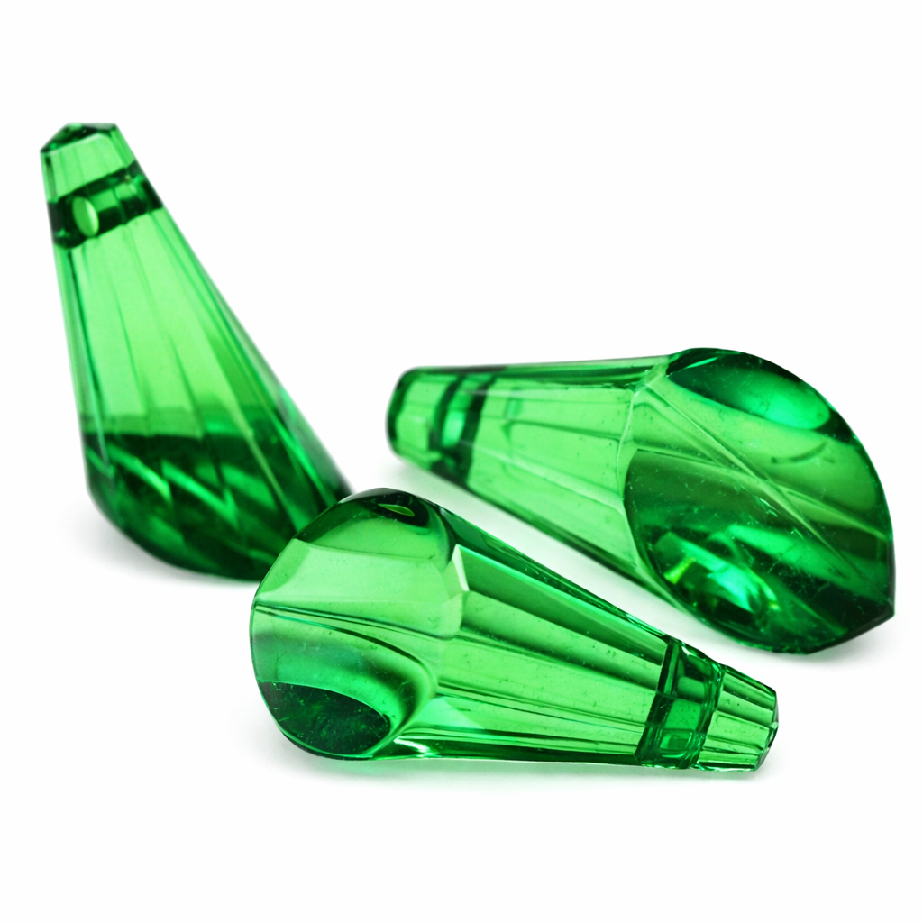 Zelený krystal, 18x13mm
