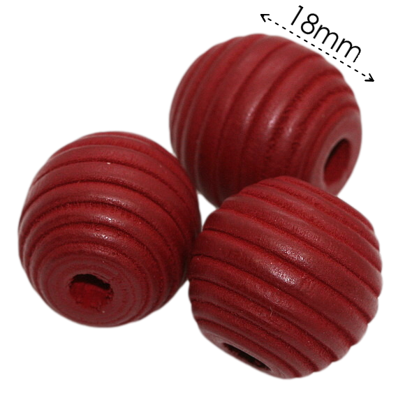 Červená kulička, 18x17mm