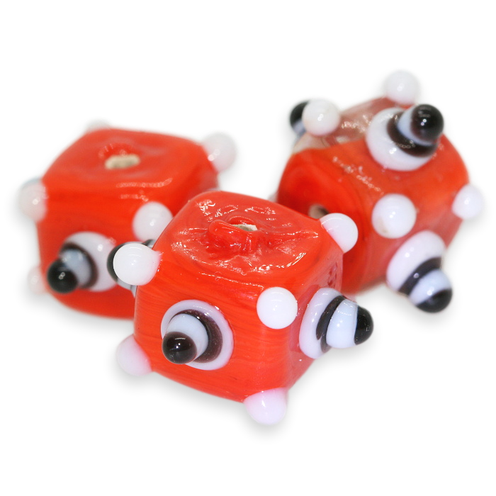 Oranžová kostka, 15mm