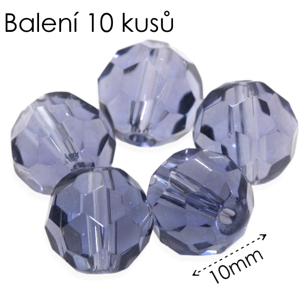 Modro-šedá kulička, ploškovaná, 10mm (10ks)