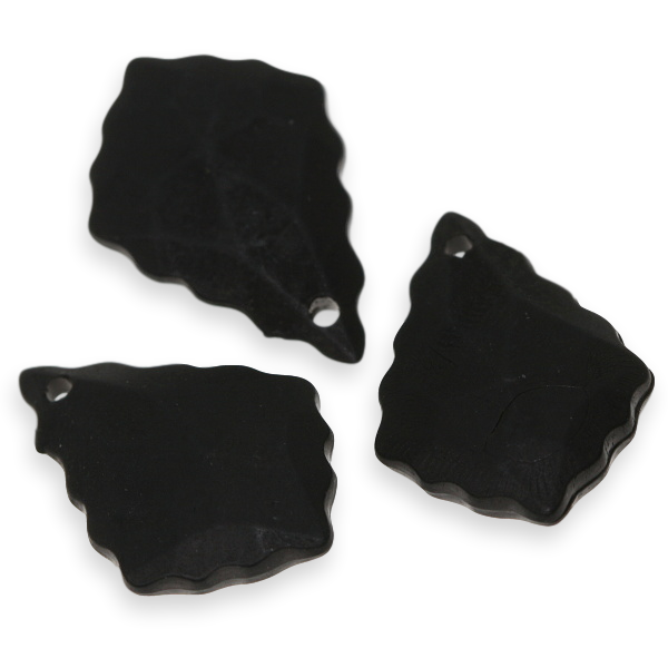 Černá slzička, matná, 21x15mm