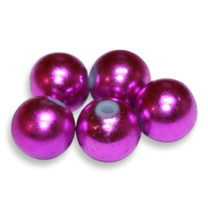 Růžové kuličky, metalic, 10mm (10ks)
