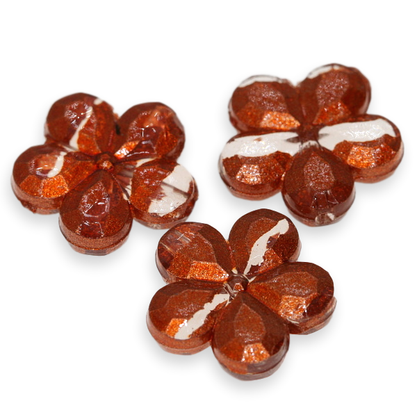 Oranžový květ, 15x4mm
