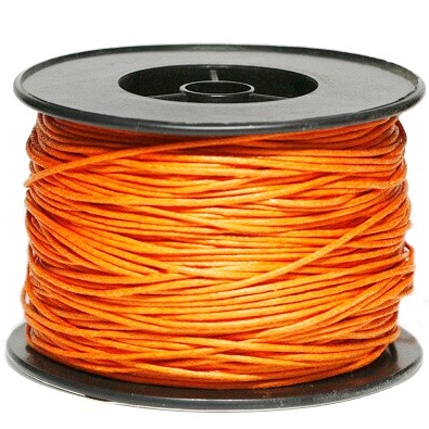 Oranžová, bavlněná šňůrka, 1mm