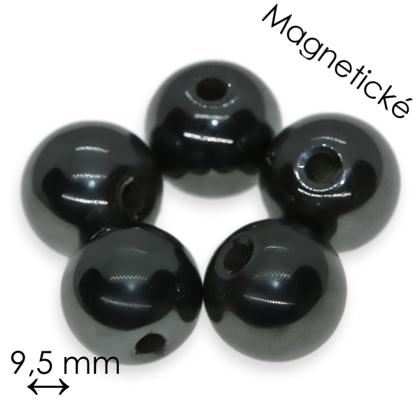 Tmavé perle, Hemalyke, 9,5mm