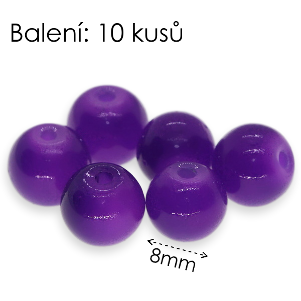 Fialové kuličky, 8mm (10ks)