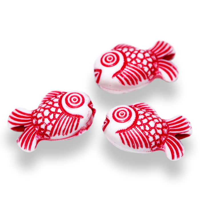 Červená ryba, 15x9x7,5mm