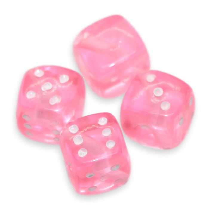 Růžová hrací kostka, 10mm
