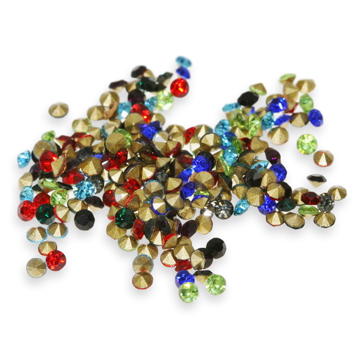 Barevné kamínky, SKLO, 1,8mm (2g)