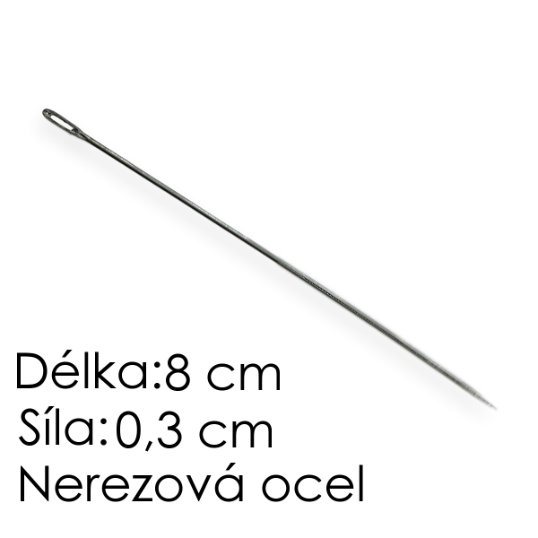 Jehla navlékací, 8 cm