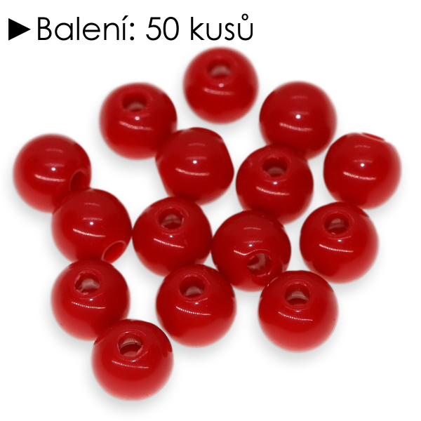 Červené kuličky, 6mm (50ks)