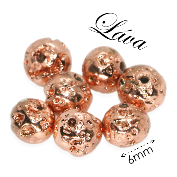 LÁVA, kulička růžové zlato, 6mm
