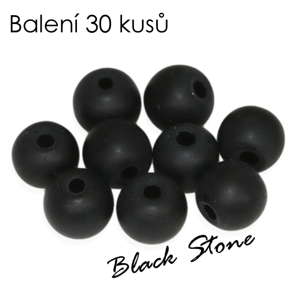 BLACK STONE, matná kulička, 6mm (30ks)