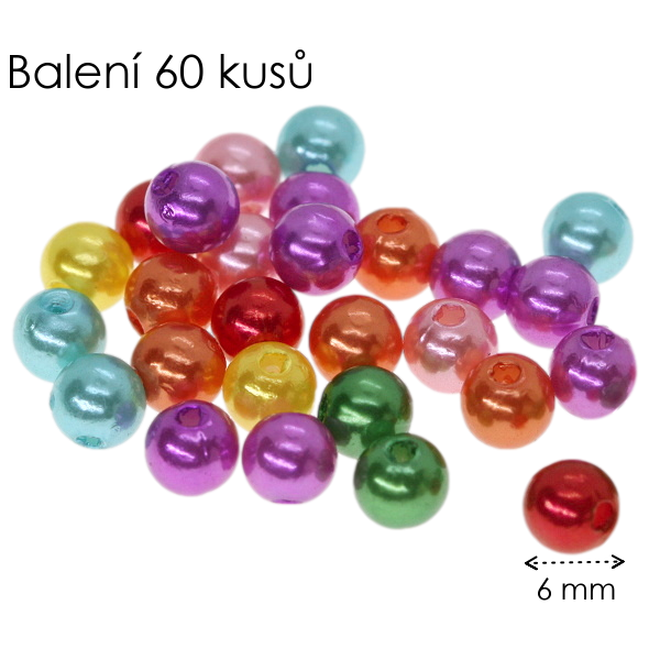 Voskované kuličky 6mm, plast (60ks)