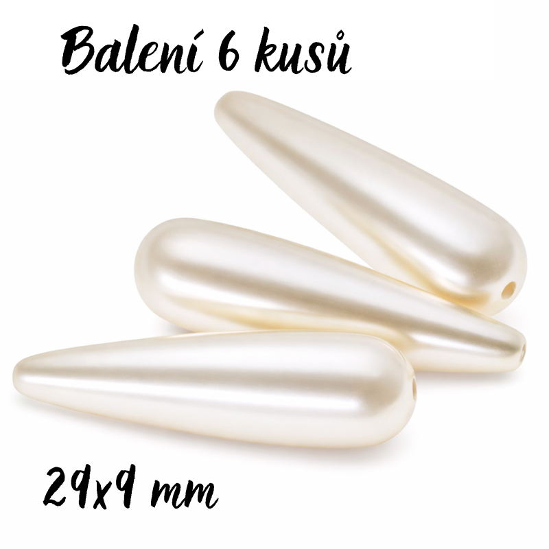 Krémová slzička, 29x9mm (6ks)