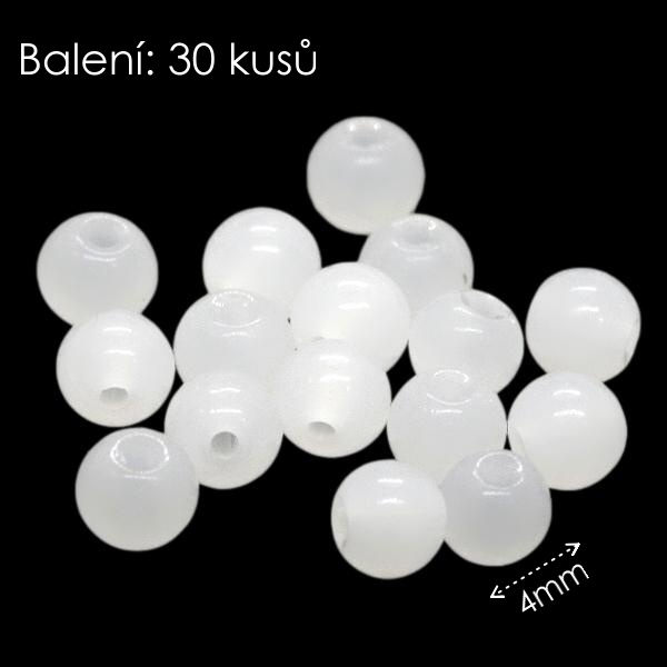 Bílé kuličky, 4mm (30ks)