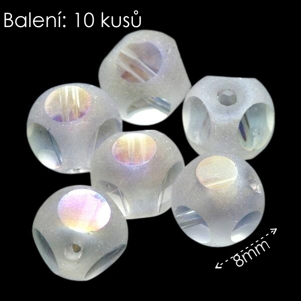 Bílé kuličky, matné, 8mm (10ks)