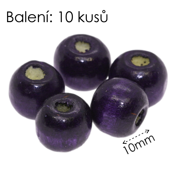Fialové kuličky, 10mm (10ks)