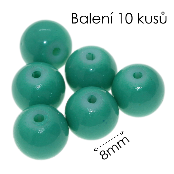 Zelené kuličky, 8mm (10ks)
