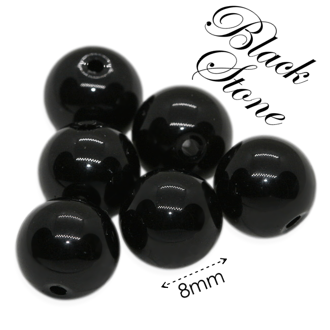 BLACK STONE, kulička, 8mm (10ks)