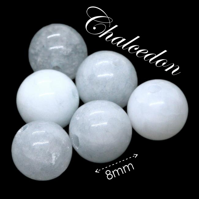 CHALCEDON, modrá kulička, 8mm