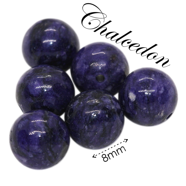 CHALCEDON, fialová kulička, imitace čaroitu, 8mm