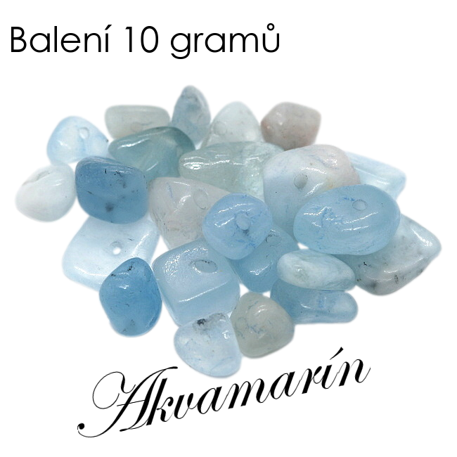 AKVAMARÍN, zlomky, 5-8mm (10g)