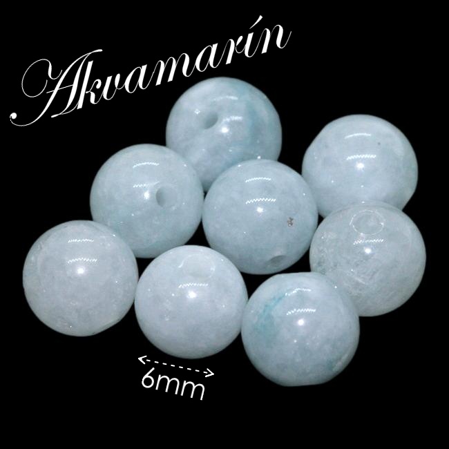 AKVAMARÍN, kulička, 6mm