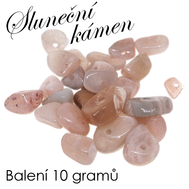 SLUNEČNÍ KÁMEN, zlomky, přírodní, 5-8mm (10g)