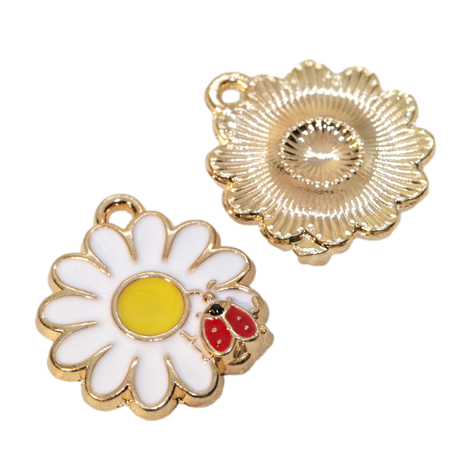 Kopretina s beruškoua, 18x17mm