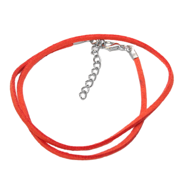 Oranžová šňůrka, imitace kůže - 43 cm