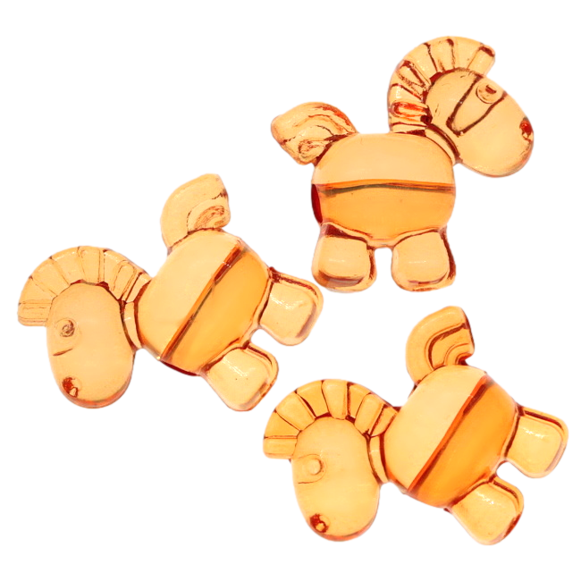 Oranžový koník, 17x8mm