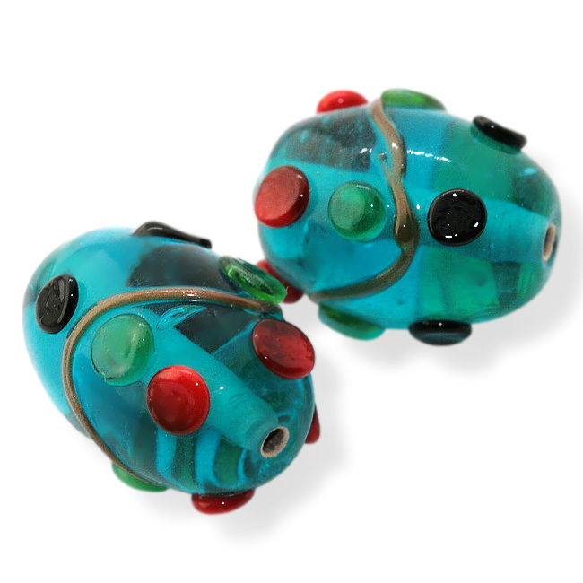 Modrý oválek, 20x16mm