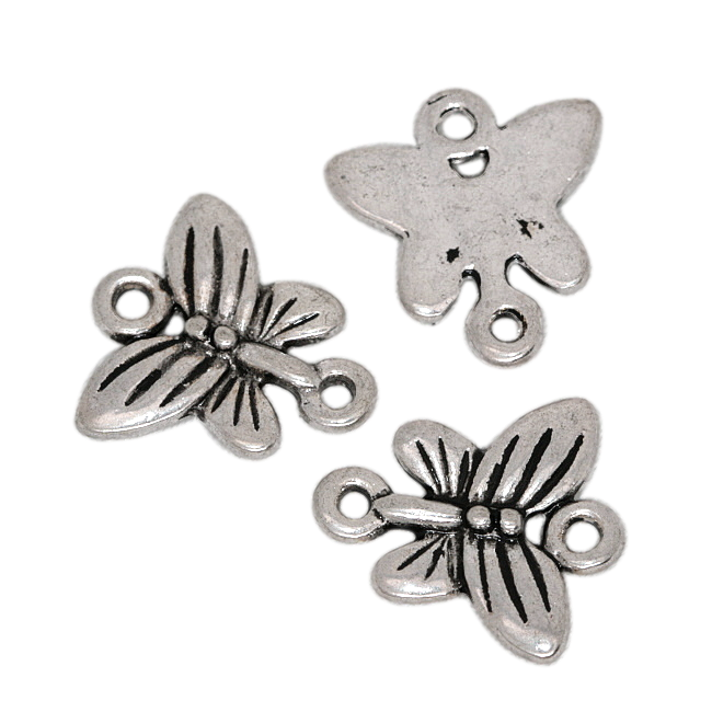 Starostříbrný motýlek, 14x13mm