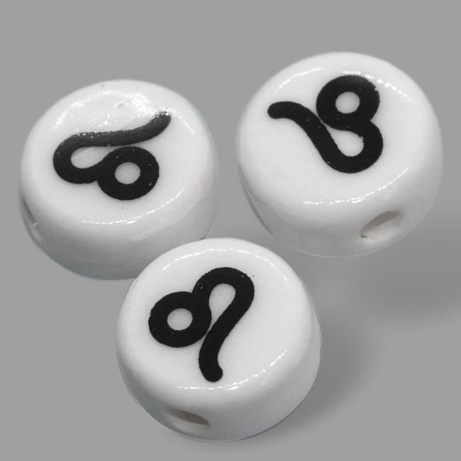 Bílé kolečko, znamení LEV, 11x5mm