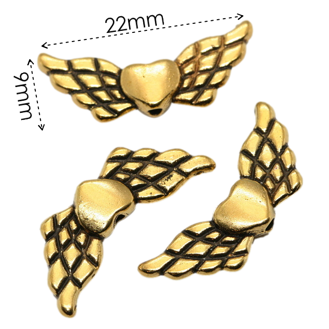 Starozlatá křídla, 22x9mm