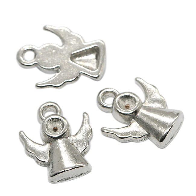 Andělíček-stříbrný, 12x9x2,5mm