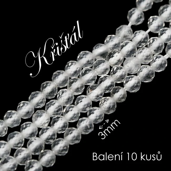 KŘIŠŤÁL přírodní, 3mm (10ks)