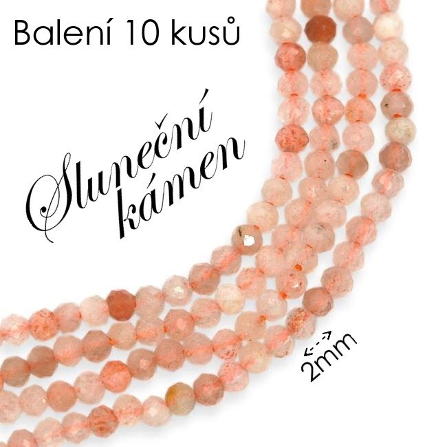 SLUNEČNÍ KÁMEN, kulička, 2mm (10ks)