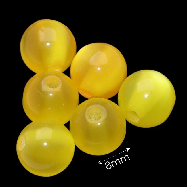 Oranžová kulička, kočičí oči, 8mm