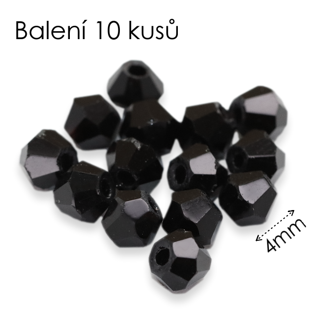Černá sluníčka, 4mm (10ks)