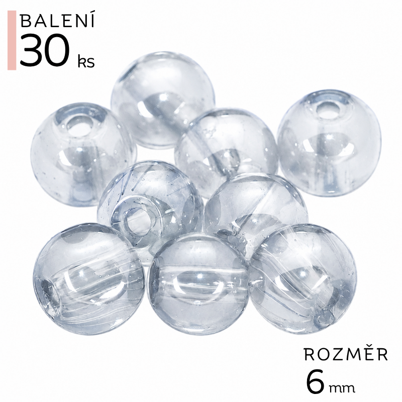 Modré kuličky, 6mm (30ks)
