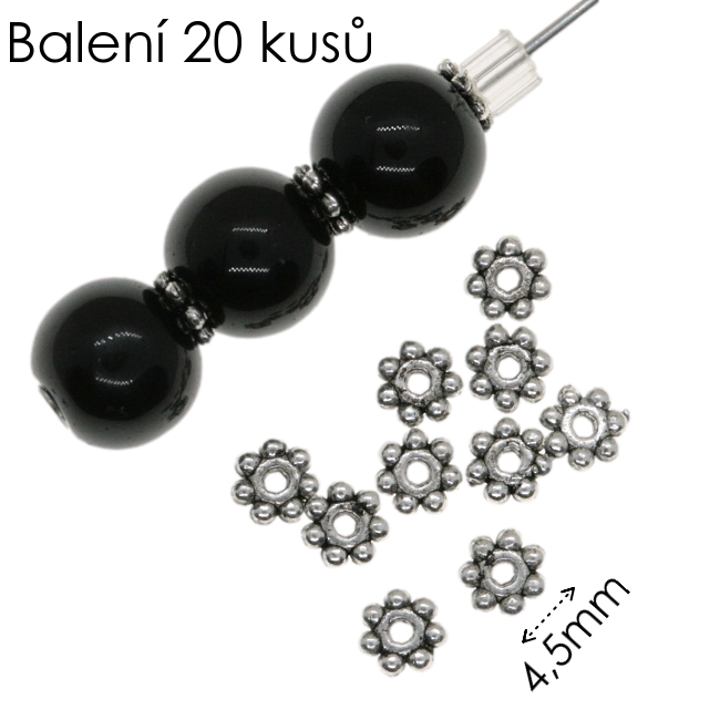 Starostříbrné kolečko, 4,5x1,5mm (20ks)