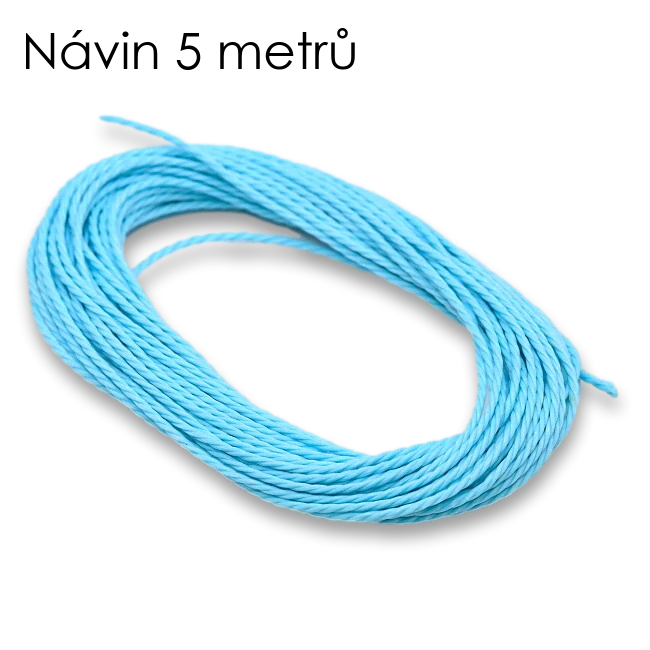 Modrá, voskovaná šňůrka, 1mm (5m)