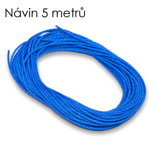 Modrá, voskovaná šňůrka, 1mm (5m)