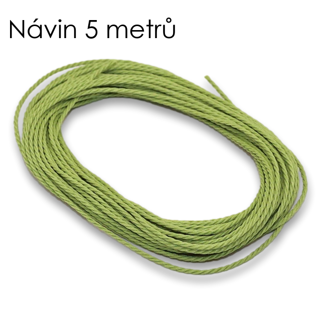 Zelená, voskovaná šňůrka, 1mm (5m)