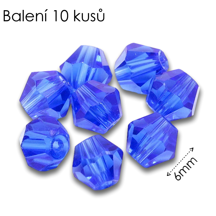Modrá sluníčka, 6mm (10ks)