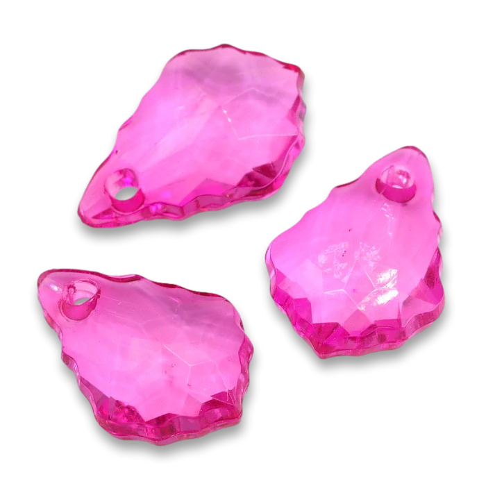 Růžová slzička, broušená, 16x11mm
