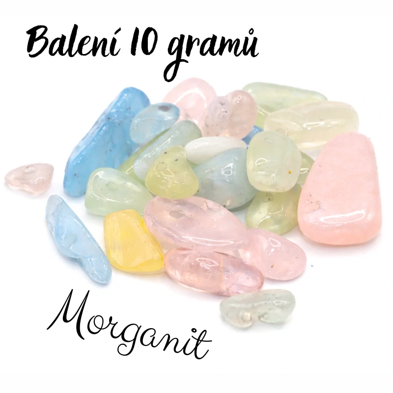 MORGANIT (růžový beryl), zlomky, 5-10mm (10g)